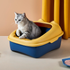 Туалет для котів з лопаткою Derby Plastic Cat Litter Box, yellow-blue, Синий, 43х34х20 см