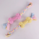 Жувальна іграшка для собак Derby Ribbed bone with cotton rope, Жовтий