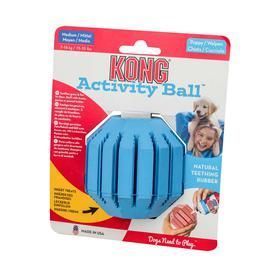 Мяч для лакомств для щенков KONG Puppy Activity Ball, Голубой, Medium