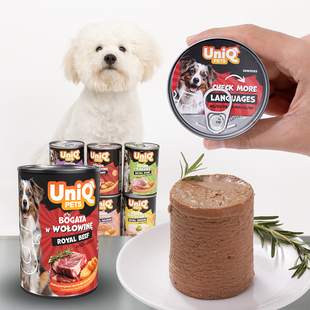 Консерви для собак UNIQ PETS DOG WET FOOD ROYAL BEEF з яловичиною, 375 г