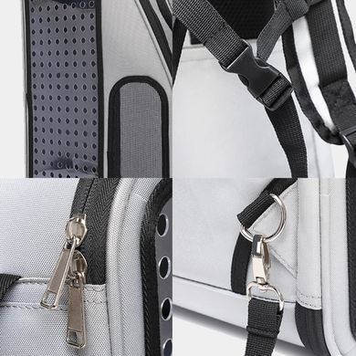 Рюкзак-трансформер для переноски котов и собак мелких пород Voyager Pet LVT24014, серый