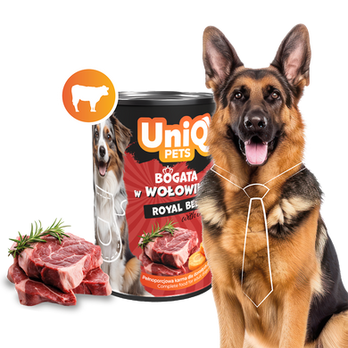 Консерви для собак UNIQ PETS DOG WET FOOD ROYAL BEEF з яловичиною, 375 г