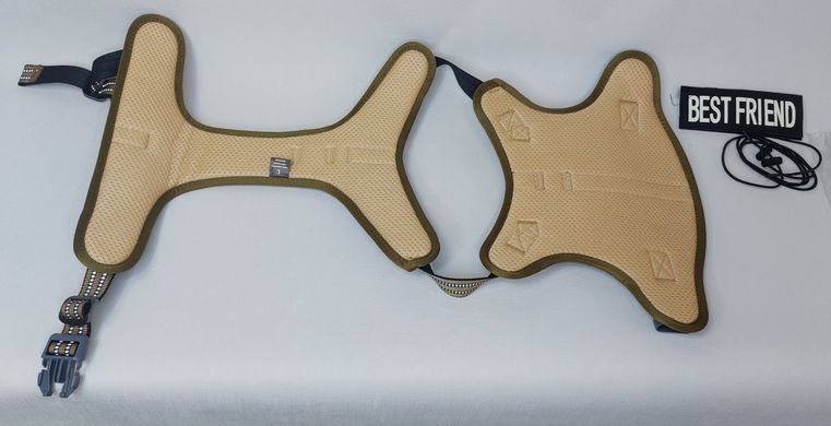 Светоотражающая и дышащая тактическая шлейка для дрессировки служебных собак, Камуфляж, Large