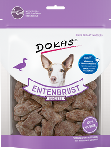 Лакомство для собак Dokas - Утиные наггетсы, утка, 110 г, Упаковка производителя