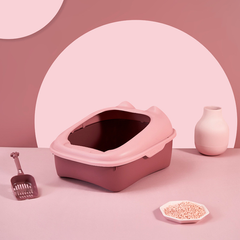 Туалет для котов с лопаткой Derby Plastic Cat Litter Box, pink, Розовый, 43х34х20 см