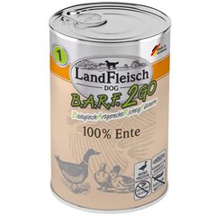 Консервы для собак Landfleisch B.A.R.F.2GO 100% ente (с уткой), 400 г