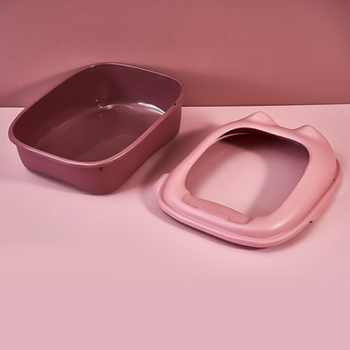 Туалет для котів з лопаткою Derby Plastic Cat Litter Box, pink, Рожевий, 43х34х20 см