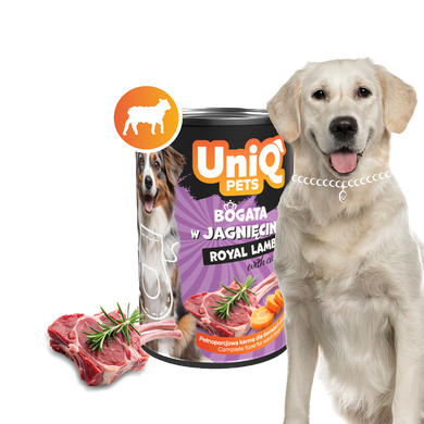 Консерви для собак UNIQ PETS DOG WET FOOD ROYAL LAMB з ягнятою, 375 г