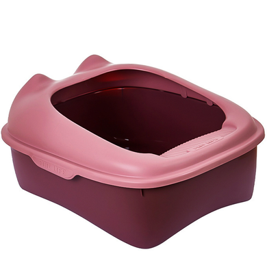 Туалет для котів з лопаткою Derby Plastic Cat Litter Box, pink, Рожевий, 43х34х20 см