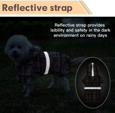 Светоотражающий дождевик для собак KOOLTAIL, 36 см, 48 см, 35,5 см, M