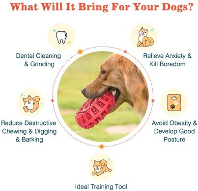 Прочная игрушка для агрессивного жевания собак для средних и крупных пород Lewondr Dog Toys, Красный, Medium/Large