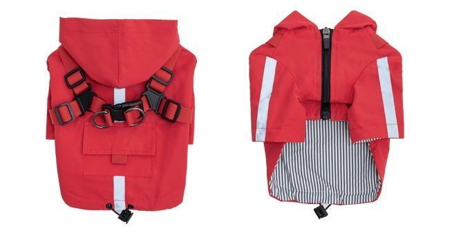 Светоотражающий дождевик для собак Derby R57 Red, 22 см, 40 см, 27,5 см, S