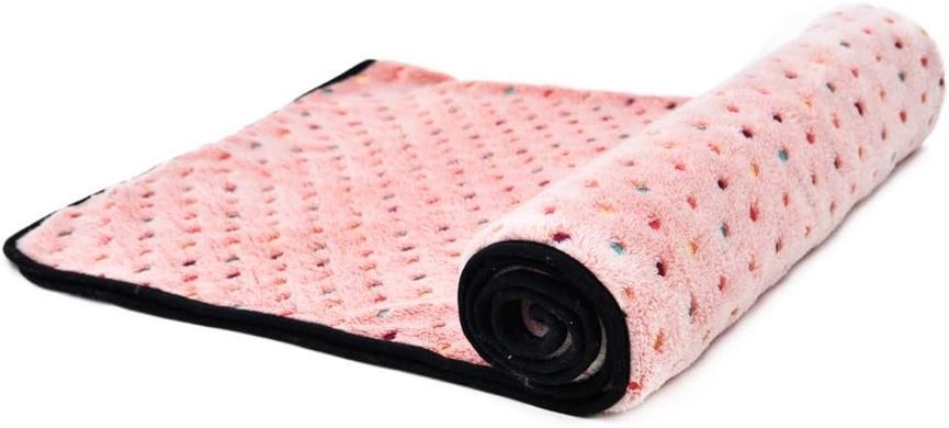 Теплий м'який плед для домашніх тварин Люпосанчик Coral velvet, Рожевий, 100х160 см