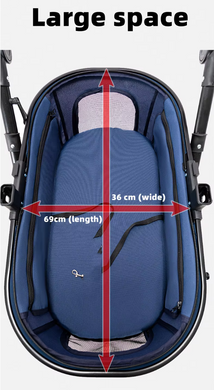 Cкладная коляска для домашних животных со съемной переноской Oui Oui Pet Stroller YA01K Grey