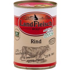 Консерви для собак Landfleisch Dog Wolf Rind з яловичиною, 400 г