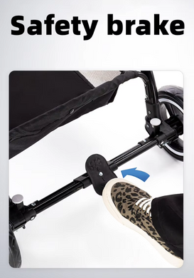 Cкладная коляска для домашних животных со съемной переноской Oui Oui Pet Stroller YA01K Grey
