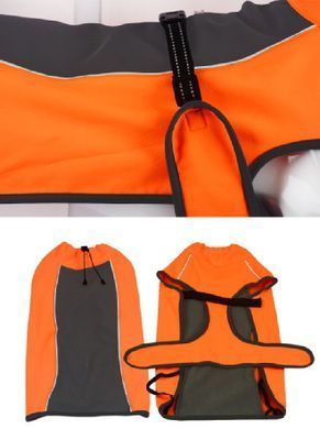 Светоотражающее теплое пальто для собак Derby DJ64 Orange, 41 см, 64-72 см, 51 см, S