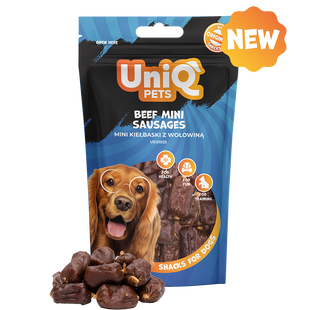 Лакомство для собак UniQ PETS Мини сосиски из говядины, 80 г