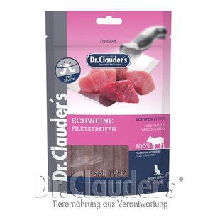 Лакомство для собак Dr.Clauder`s Pork Filet Strips со свининой, свинина, 80 г