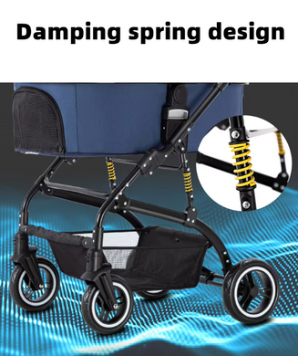 Cкладная коляска для домашних животных со съемной переноской Oui Oui Pet Stroller YA01K Grey