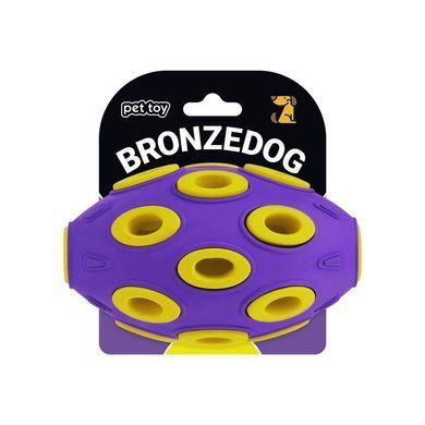 Игрушка для собак BronzeDog Jumble Airball 12 см фиолетово-желтый