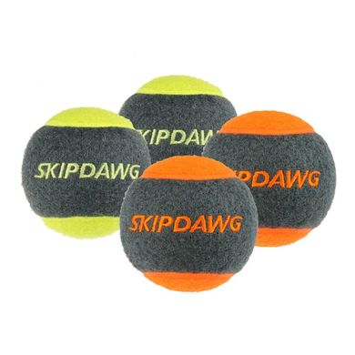 Игрушка для Собак Теннисный Мяч с Пищалкой SKIPDAWG 4 шт 6,4 см, Medium