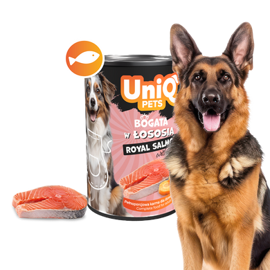 Консерви для собак UNIQ PETS DOG WET FOOD ROYAL SALMON з лососем, 375 г