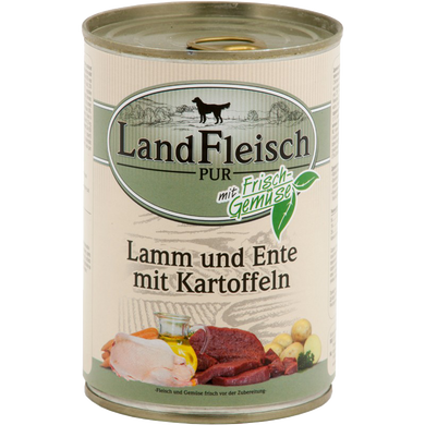 LandFleisch Adult Dog Lamm und Ente mit Kartoffeln (ягненок, утка, картофель) 400 г