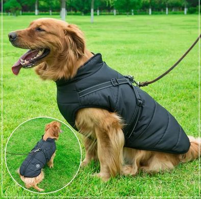 Светоотражающая зимняя куртка для собак Black, 21 см, 40 см, 26 см, S