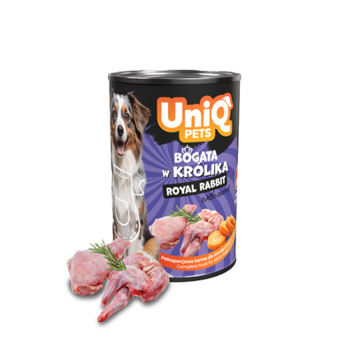 Консервы для собак UNIQ PETS DOG WET FOOD ROYAL RABBIT с кроликом, 375 г