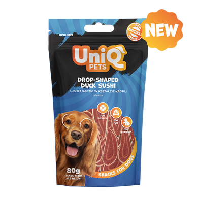 Ласощі для собак UniQ PETS Суші з качкою у формі краплі, 80 г