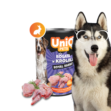 Консервы для собак UNIQ PETS DOG WET FOOD ROYAL RABBIT с кроликом, 375 г