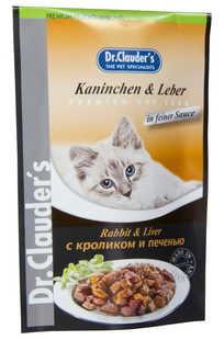 Вологий корм для котів Dr.Clauder's Rabbit&Liver з кроликом і печінкою, 100 г