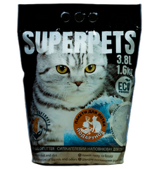 Силикагелевый наполнитель SUPERPETS с ароматом «Океан», 3,8 л, 1,6 кг