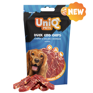 Лакомство для собак UniQ PETS Чипсы из утки и трески, 80 г