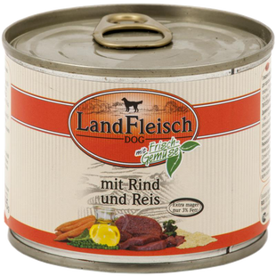 LandFleisch консерви для собак з яловичиною, рисом і свіжими овочами, 195 г