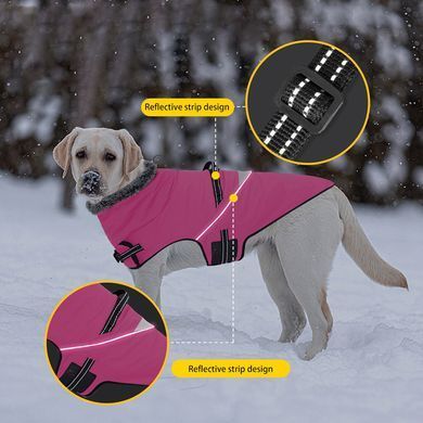 Водонепроницаемое пальто для собак Wan Talk Pink Dog Jacket, 71 см, 82 см, 62 см, 3XL