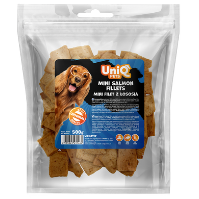 Лакомство для собак UniQ PETS Мини-филе лосося, лосось, 500 г