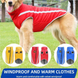 Светоотражающая зимняя толстая куртка для собак Red, 40 см, 52 см, 45 см, XL
