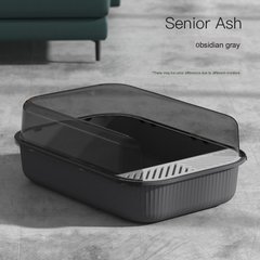 Туалет для котов Derby Plastic Cat Litter Box Obsidian Gray, Графит, 50,5х34,5х18,5 см