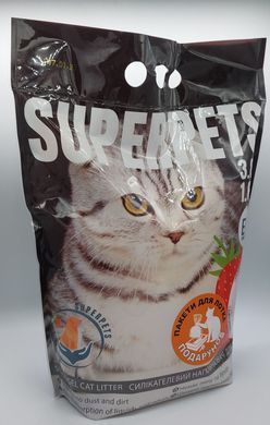 Силікагелевий наповнювач SUPERPETS з ароматом &laquo;Полуниця&raquo;, 3,8 л, 1,6 кг