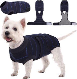 Восстановительная попона для собак Wan Talk Recovery Suit, Dark Blue Stripe, 25 см, 33-40 см, 27 см, XS