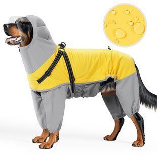 Дождевик для собак Wan Talk Dog Yellow Raincoat с капюшоном, 66 см, 80-93 см, 3XL