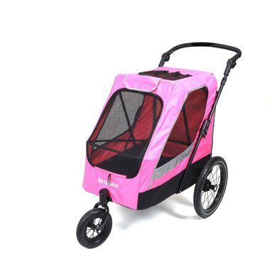 Коляска для домашних животных (до 35 кг) Bestopet (Люпосанчик) BS-RL-02 Pink со съемным столиком для груминга