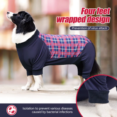 Комбінезон/попона для собак DoubleWin Recovery Suit Plaid Red, 38 см, 60 см, XS