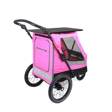 Коляска для домашних животных (до 35 кг) Bestopet (Люпосанчик) BS-RL-02 Pink со съемным столиком для груминга