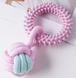 Іграшка-кільце з м'ячиком Derby TPR Dog Chew Toy with Cotton Ball, Рожевий