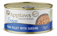 Консервированный корм для пожилых котов Applaws Senior Tuna Fillet with Sardine с тунцом и сардиной, 70 г