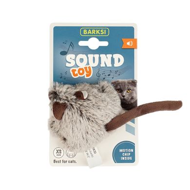 Игрушка для котов Barksi Sound Toy Мышка с Датчиком Касания и Звуковым Чипом 17 см, Small