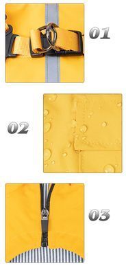 Світловідбивний дощовик для собак Derby R57 Yellow, 22 см, 40 см, 27,5 см, S